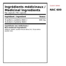 XPN NAC 600 medicinal ingredients with 600 mg of N-acetyl-L-cysteine per capsule