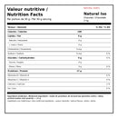 Valeur nutritive et ingrédients XPN Natural ISO Chocolat avec 108 calories et 27 g de protéines par portion de 30 g