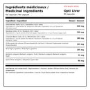 Ingrédients médicinaux XPN Opti Liver avec dent-de-lion, bardane, chardon-Marie, calcium D-glucarate, N-acétyl-L-cystéine, berbéris et quercétine par capsule