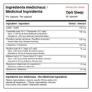 Ingrédients médicinaux XPN Opti Sleep avec GABA, camomille, passiflore, L-théanine, plantes, magnésium et mélatonine