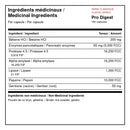Ingrédients médicinaux XPN Pro Digest avec bétaïne HCl, enzymes pancréatiques, protéase, amylase, lipase, pepsine et gentiane