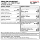 Ingrédients médicinaux de XPN Pro Vitamin 2.0 – vitamines, minéraux et antioxydants par capsule