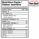 Valeur nutritive de XPN Pure Beef 4,4 lb – 58 calories et 10 g de protéines de collagène par portion de 15 g