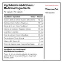 Ingrédients médicinaux XPN Thermo Cut avec guarana, caféine, thé vert, L-carnitine et autres actifs par capsule