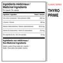 Ingrédients médicinaux XPN Thyro Prime avec iode, L-tyrosine, sélénium, vitamine D3 et zinc
