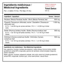 Ingrédients médicinaux XPN Total Detox avec bouleau, pissenlit, boldo et artichaut par portion de 15 mL
