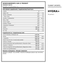 Valeurs nutritives Yummy Sports Hydra+ 30 portions avec électrolytes, taurine et glutamine