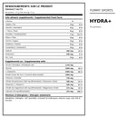 Valeurs nutritives Yummy Sports Hydra+ 70 portions avec électrolytes, taurine et glutamine