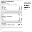 Valeur nutritive Yummy Sports Hydra+ avec caféine , électrolytes et 80 mg de caféine