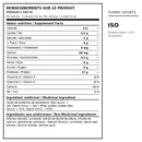 Valeur nutritive Yummy Sports ISO avec 27 g de protéines par portion de 32 g