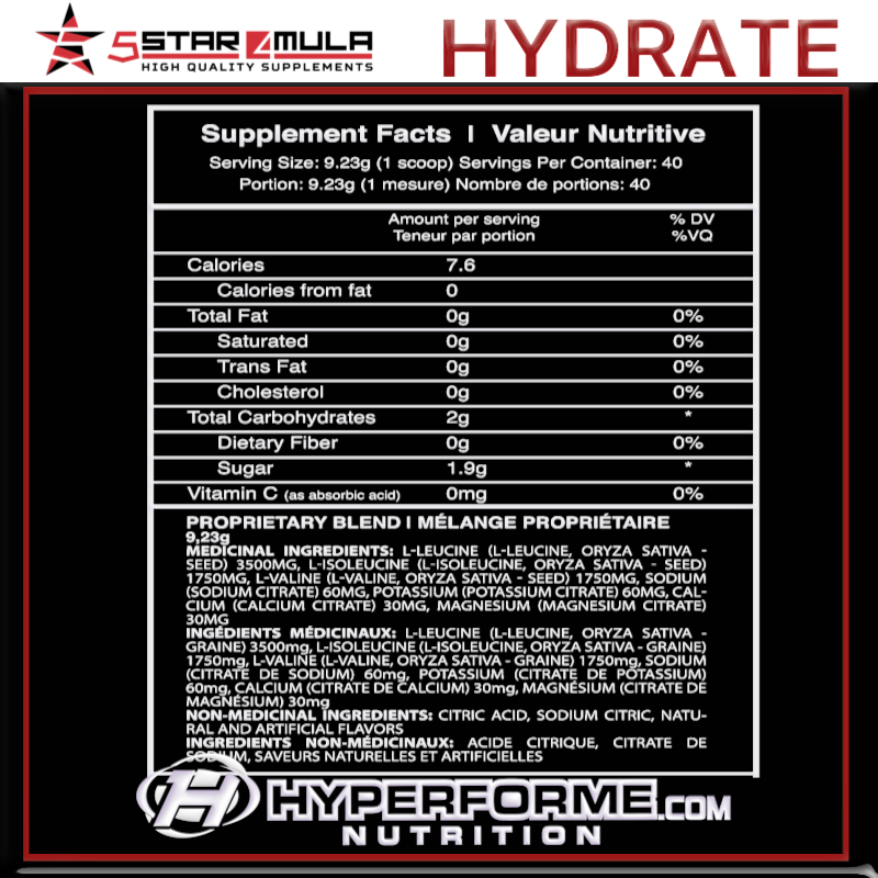 5Star4Mula BCAA Hydrate - 40 servings - BCAA - Hyperforme.com