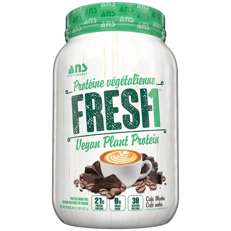 ANS FRESH1 Vegan Protein - 2lb Cafe Mocha - Protein Powder (Vegan) - Hyperforme.com