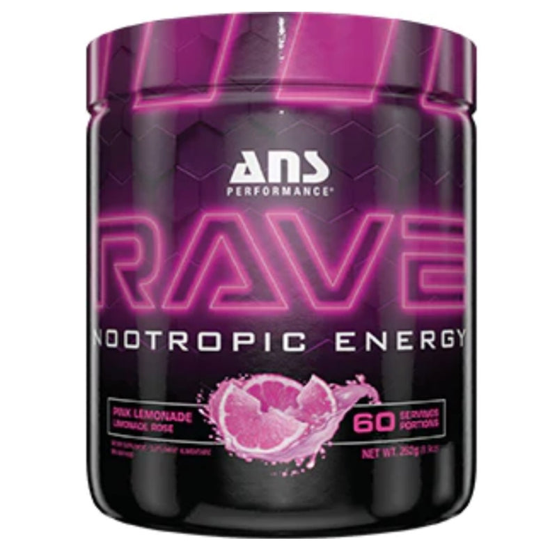 ANS Rave Energy Nootropic - 60 Servings Pink Lemonade - Brain Supplements - Hyperforme.com