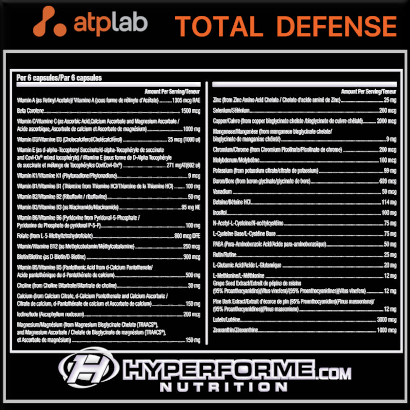ATP Total Defense - 120 caps - Vitamins and Minerals Supplements - Hyperforme.com