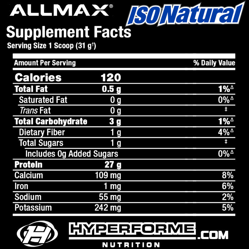Allmax Isonatural - 2lb - Protein Powder (Whey Isolate) - Hyperforme.com