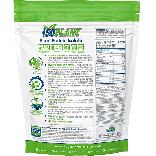Allmax Isoplant Protein - 300g - Protein Powder (Vegan) - Hyperforme.com