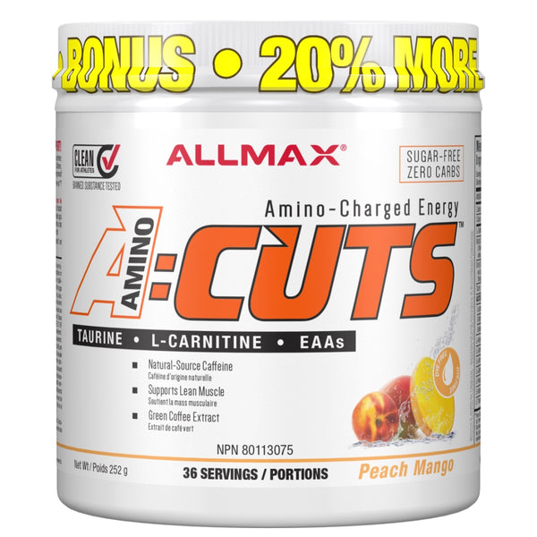 Allmax Acuts - 36 servings Peach Mango (Dye Free) - Energy Burner - Hyperforme.com