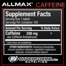 Allmax Caffeine 200mg - 100 tabs - Energy Burner - Hyperforme.com