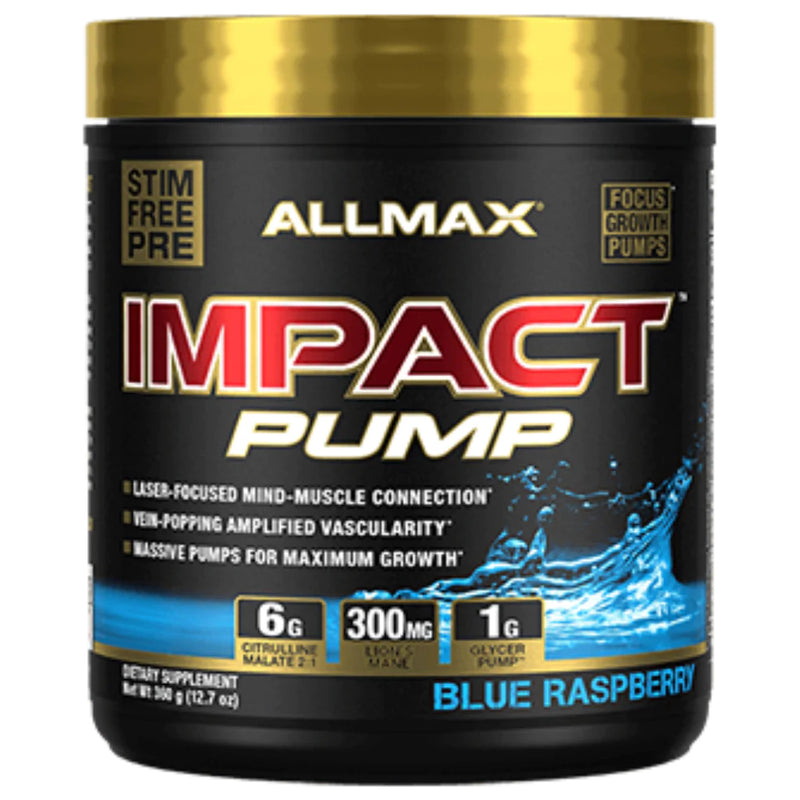 Allmax Impact Pump - 30 Servings Blue Raspberry - Nitric Oxide Supplements - Hyperforme.com