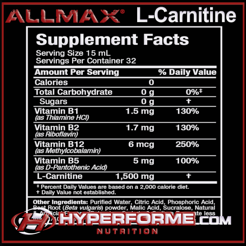 Allmax L-carnitine Liquid - 473ml - Weight Loss Supplements - Hyperforme.com