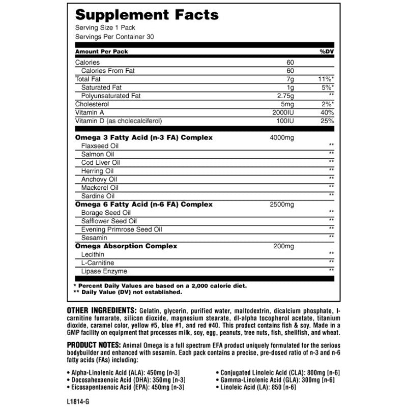 Animal Omega - 30 Packs - Omega 3 Supplements - Hyperforme.com