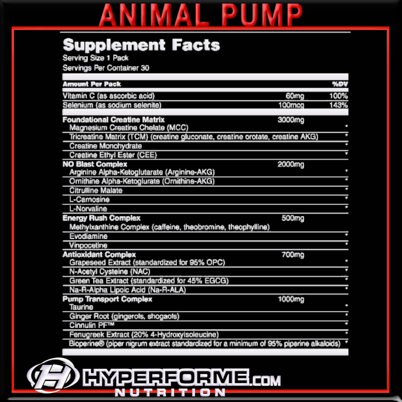 Animal Pump - 30 packs - Nitric Oxide Supplements - Hyperforme.com