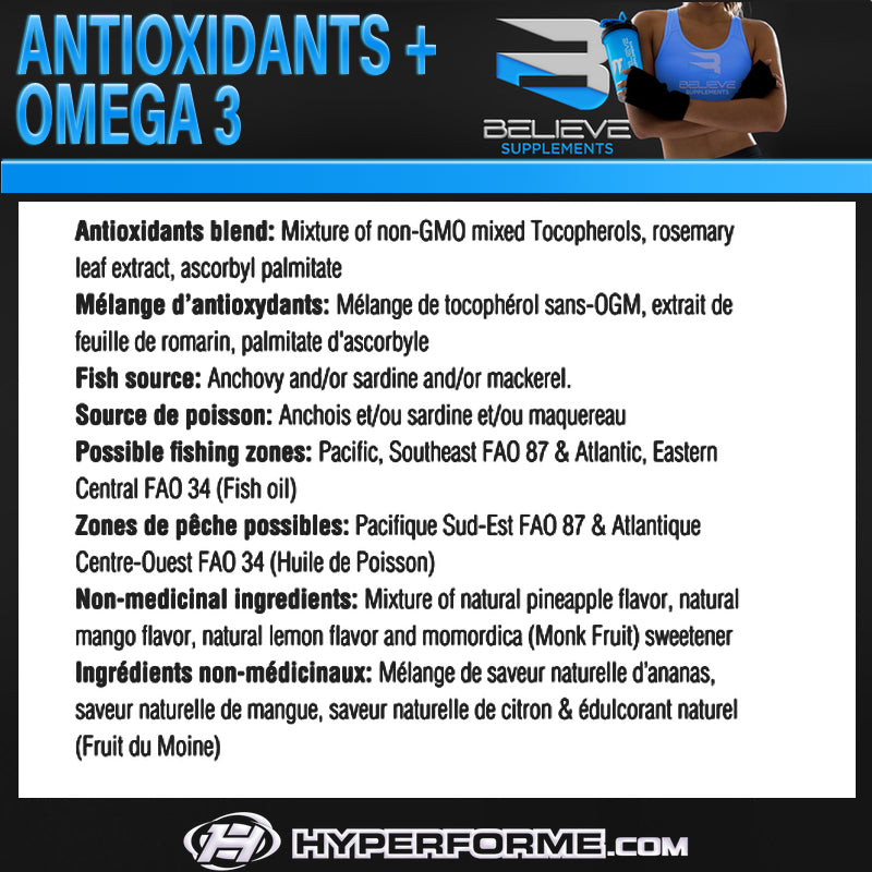 Believe Antioxidants + Omega 3 - 500ml - Omega 3 Supplements - Hyperforme.com