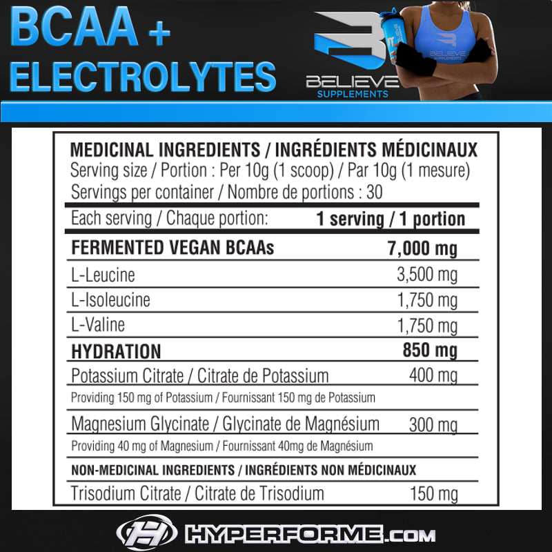 Believe BCAA + Electrolytes - 30 Servings - BCAA - Hyperforme.com