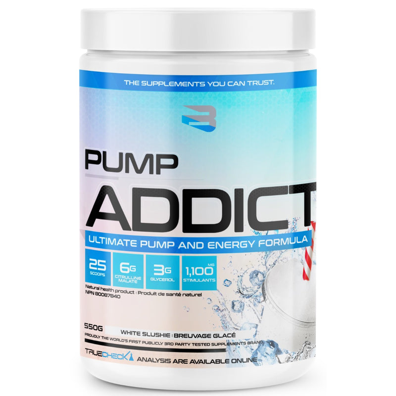 Believe Pump Addict - 50 Servings (1/2 Scoop) White Slushie - Pre-Workout - Hyperforme.com
