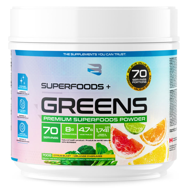 Believe Superfoods+ Greens - 70 Servings Citrus Blast - Superfoods (Greens) - Hyperforme.com