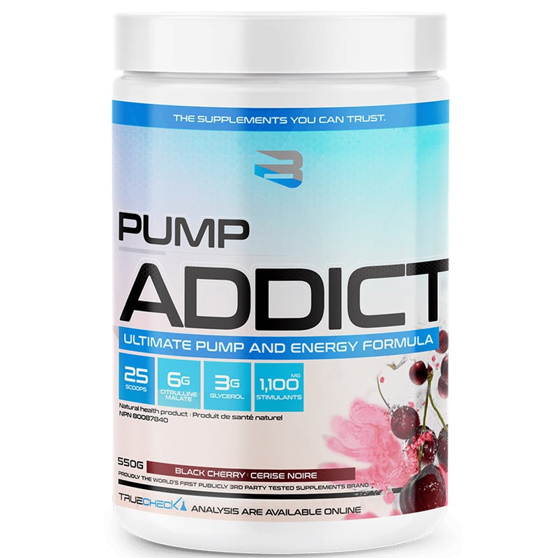 Believe Pump Addict - 50 Servings (1/2 Scoop) Black cherry - Pre-Workout - Hyperforme.com