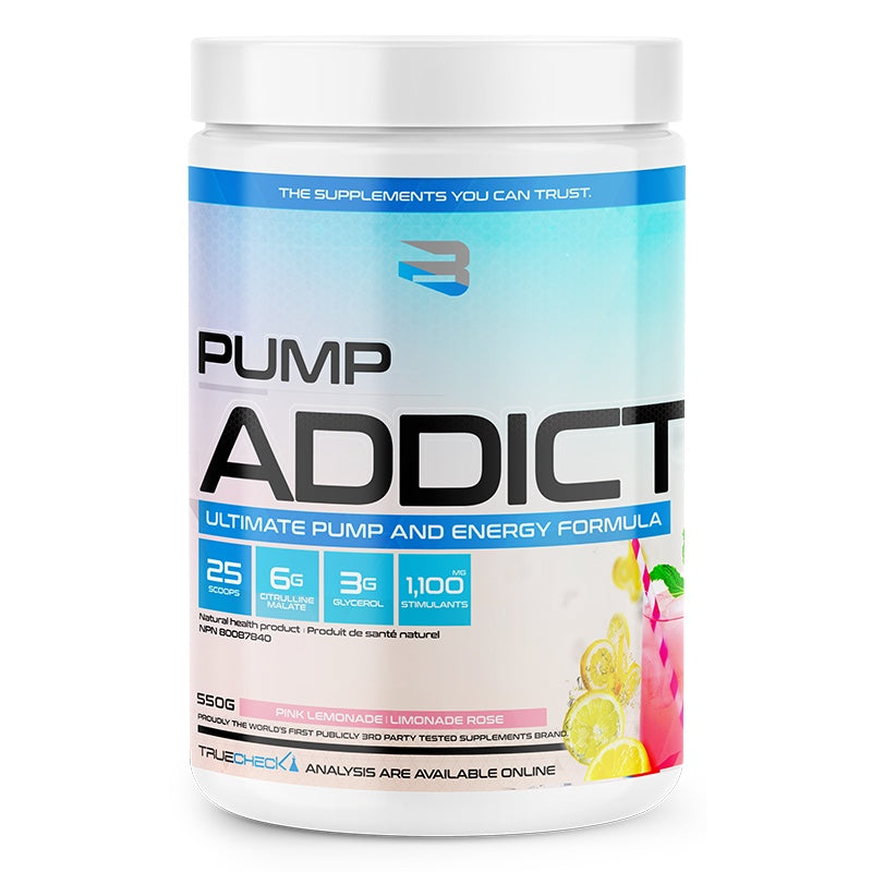 Believe Pump Addict - 50 Servings (1/2 Scoop) Pink Lemonade - Pre-Workout - Hyperforme.com