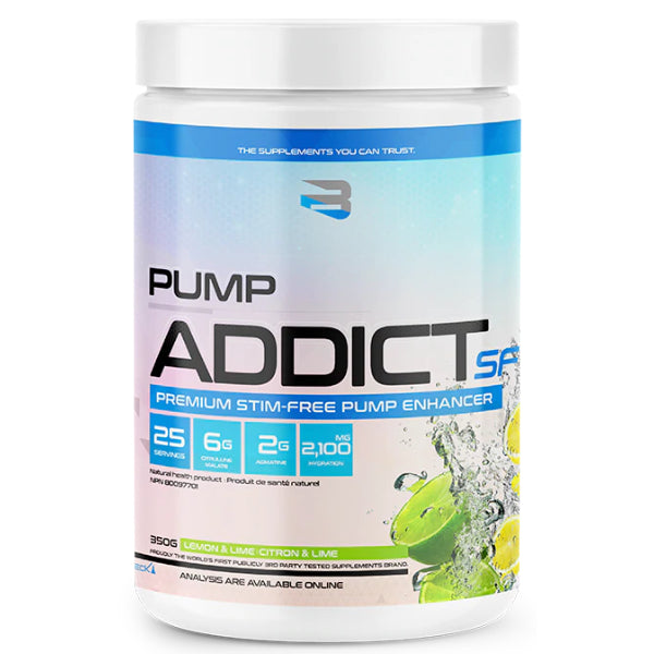 Believe Pump Addict SF Stimulant Free - 25 Servings Lemon Lime - Pre-Workout - Hyperforme.com
