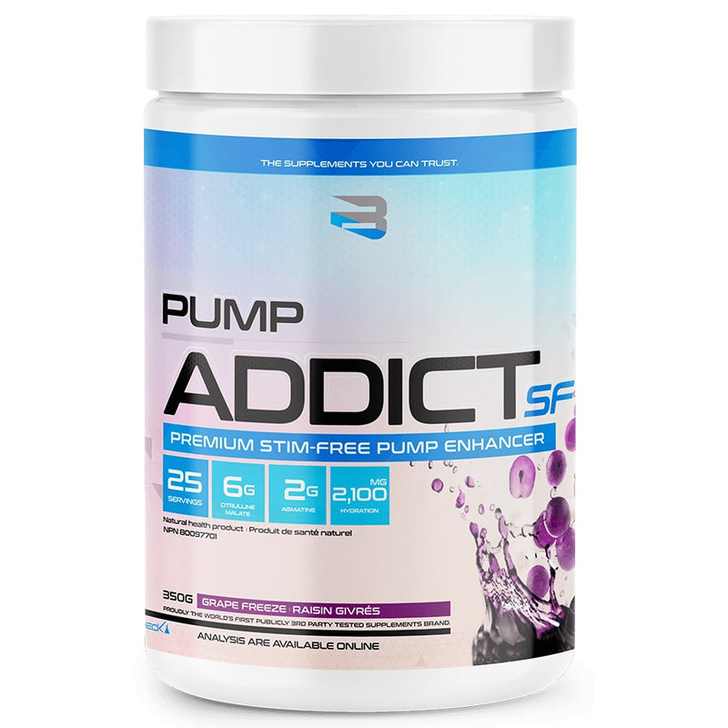 Believe Pump Addict SF Stimulant Free - 25 Servings Grape Freeze - Pre-Workout - Hyperforme.com