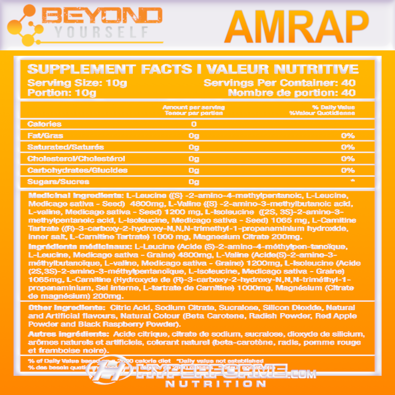 Beyond Yourself Amrap - 400g - BCAA - Hyperforme.com