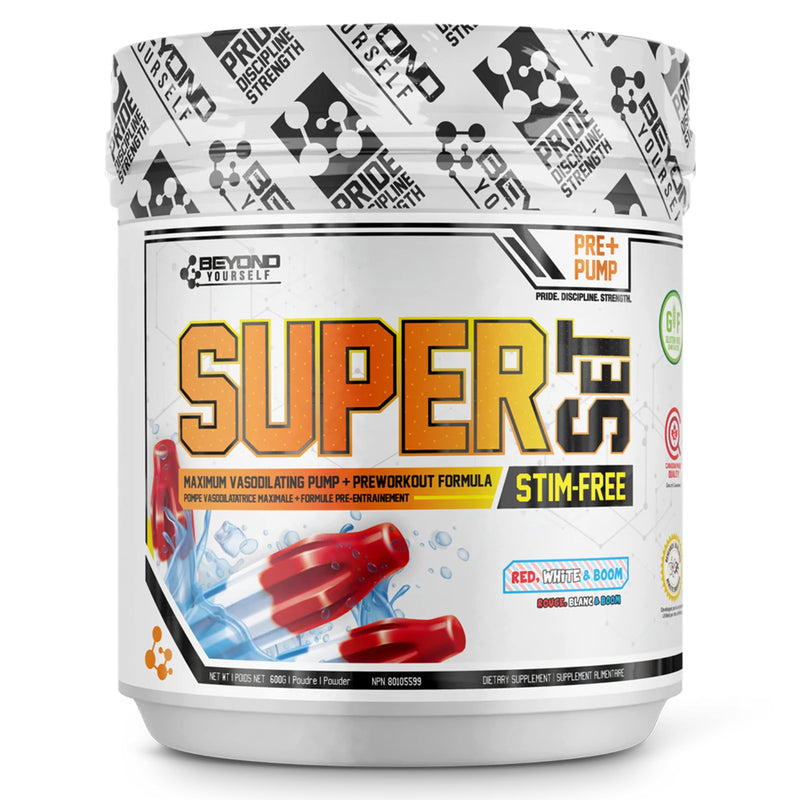Beyond Yourself Superset Stim-Free - 40 Servings Red White & Boom - Pre-Workout - Hyperforme.com