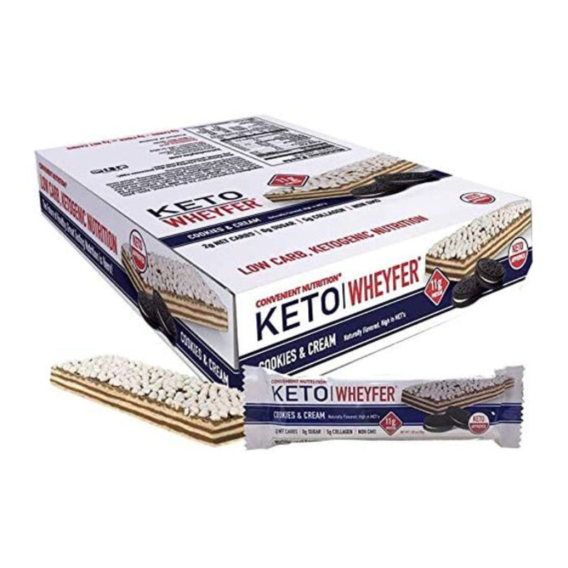 Convenient Nutrition Keto Wheyfer - 1 Bar Cookies and Cream - Protein Bars - Hyperforme.com