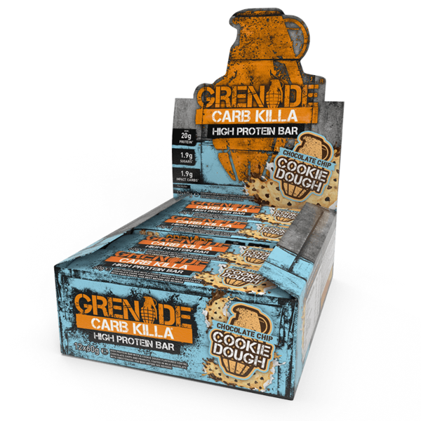 Grenade Carb Killa Bar - 12 Bars Chocolate Chip cookie Dough - Protein Bars - Hyperforme.com