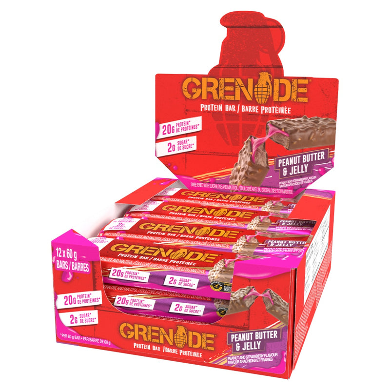 Grenade Carb Killa Bar - 12 Bars Peanut Butter & Jelly - Protein Bars - Hyperforme.com