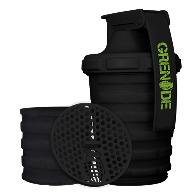 Grenade Shaker With Protein Compartment Black - Shakers - Hyperforme.com