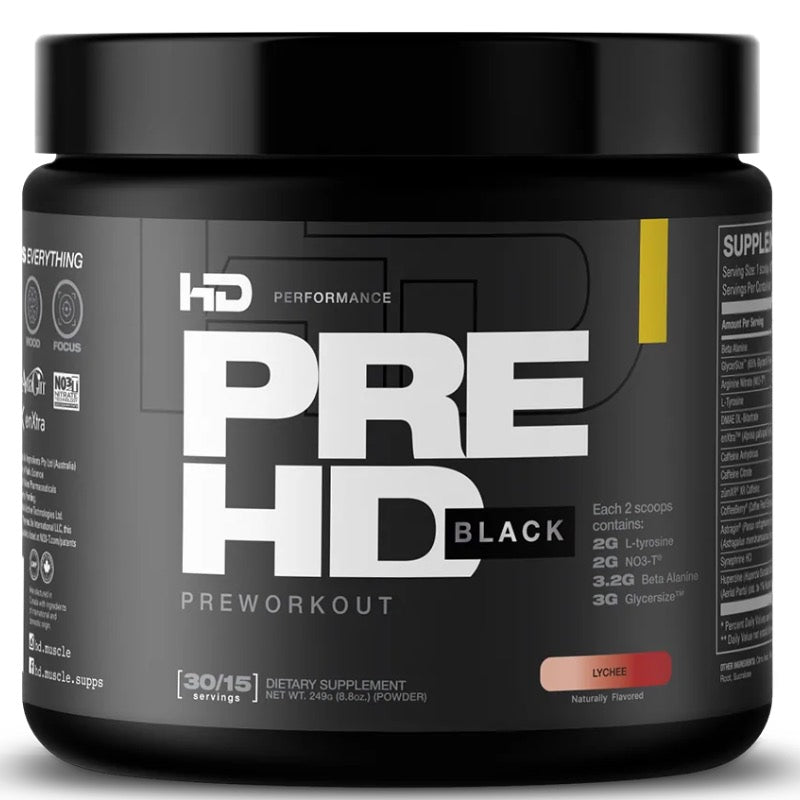 HD Muscle PreHD Black - 30 Servings Lychee - Pre-Workout - Hyperforme.com