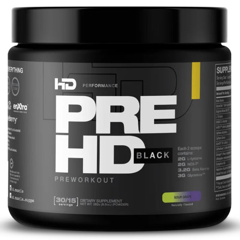 HD Muscle PreHD Black - 30 Servings Sour Grape - Pre-Workout - Hyperforme.com