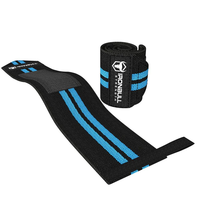 Iron Bull Classic Wrist Wraps - 1 Pair Black / Cyan - Apparel & Accessories - Hyperforme.com