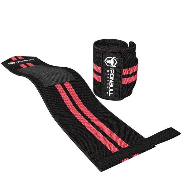 Iron Bull Classic Wrist Wraps - 1 Pair Black / Red - Apparel & Accessories - Hyperforme.com