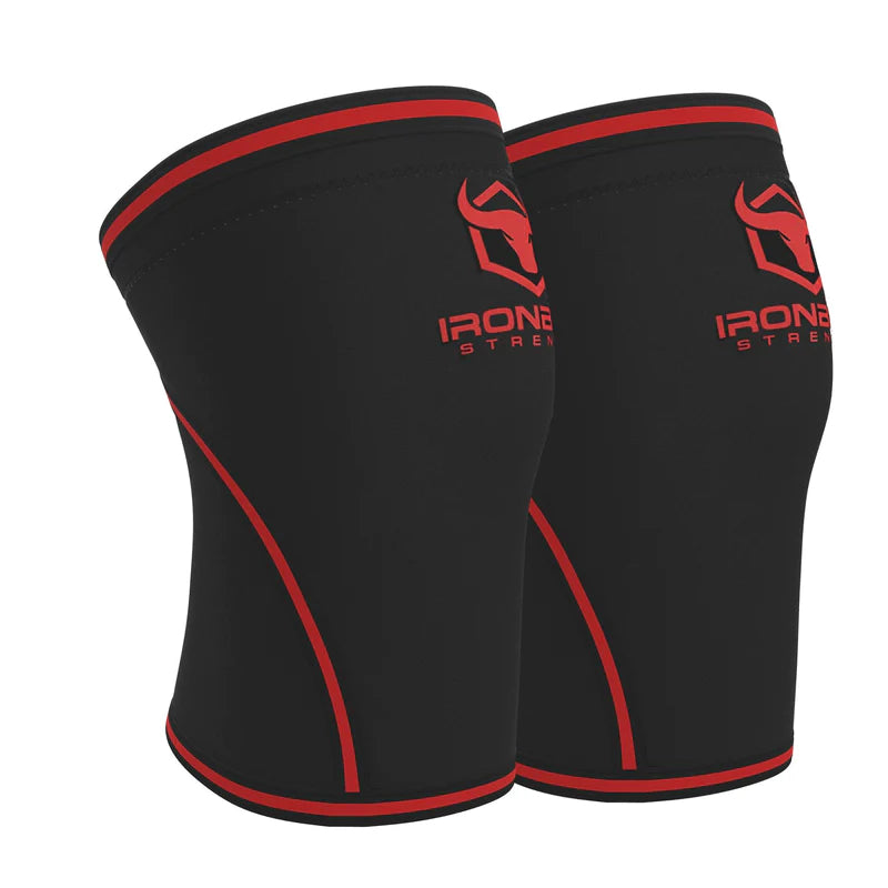 Iron Bull Knee Sleeves 7mm Black/Red / XL - Apparel & Accessories - Hyperforme.com