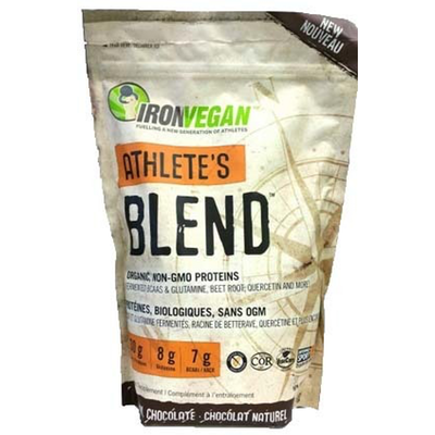 Iron Vegan Organic Athlete's Blend - 1kg Natural Chocolate - Protein Powder (Vegan) - Hyperforme.com