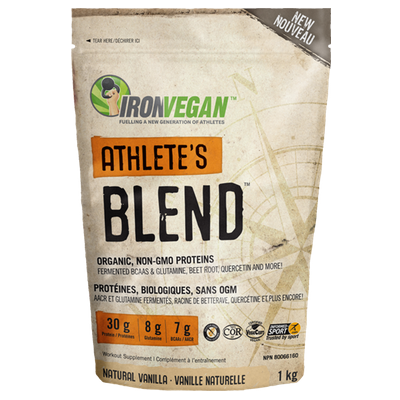 Iron Vegan Organic Athlete's Blend - 1kg Natural Vanilla - Protein Powder (Vegan) - Hyperforme.com