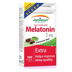 Jamieson Melatonin 5mg Fast Dissolving Chocolate Mint Tabs - 100 tabs - Sleep Aid Supplements - Hyperforme.com