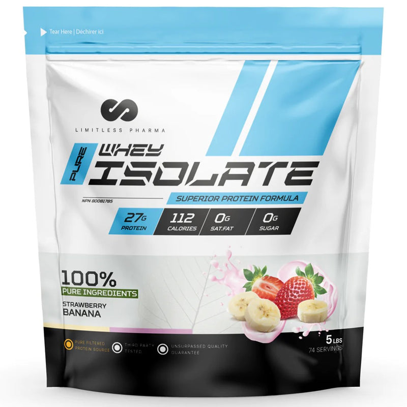 Limitless Pharma Whey Isolate - 5lb Strawberry Banana - Protein Powder (Whey Isolate) - Hyperforme.com