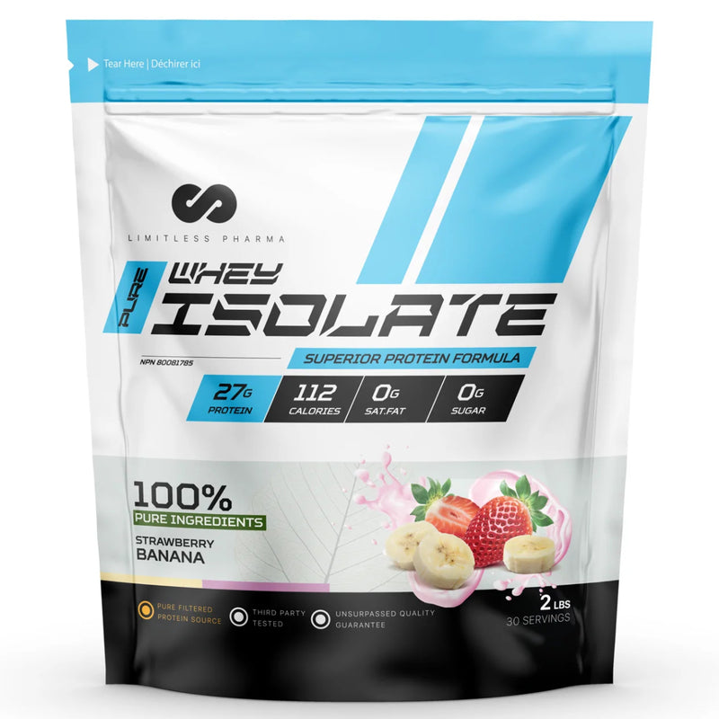 Limitless Pharma Whey Isolate - 2lb Strawberry Banana - Protein Powder (Whey Isolate) - Hyperforme.com